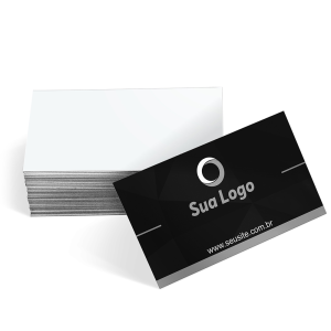 Cartão de visita 1x0 couchê 300g sem verniz e sem laminação Couchê 300g Arte 91x51mm 1x0 Offset - Preto e branco frente, verso em branco   