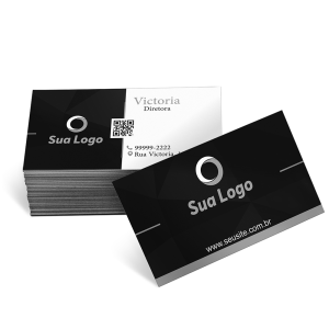 Cartão de visita 1x1 couchê 300g sem verniz e sem laminação Couchê 300g Arte 91x51mm 1x1 Offset - Preto e branco frente e verso   