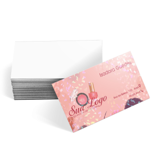 Cartão de visita 4x0 couchê 250g laminação holográfica frente Couchê 250g Arte 91x51mm 4x0 Offset - Colorido frente, verso em branco Laminação holográfica frente  